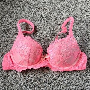 Victoria's Secret Vibrant Pink Lace Body By Victoria Demi